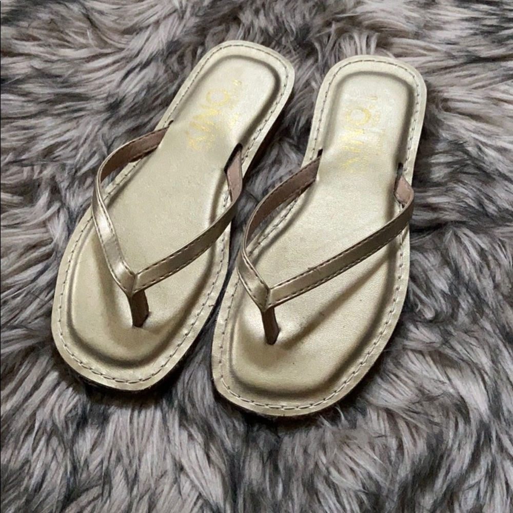 Gold Kino Flip Flops